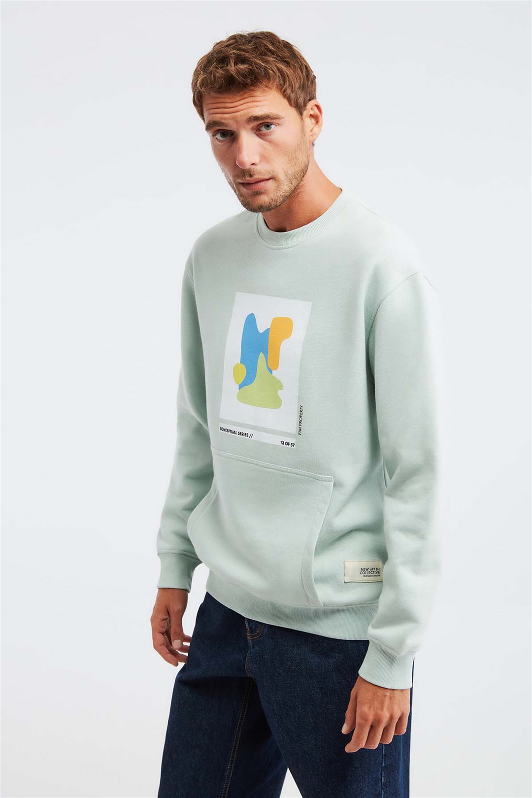 AWKS Dokuma Comfort Fit Mint Yeşil  Sweatshirt