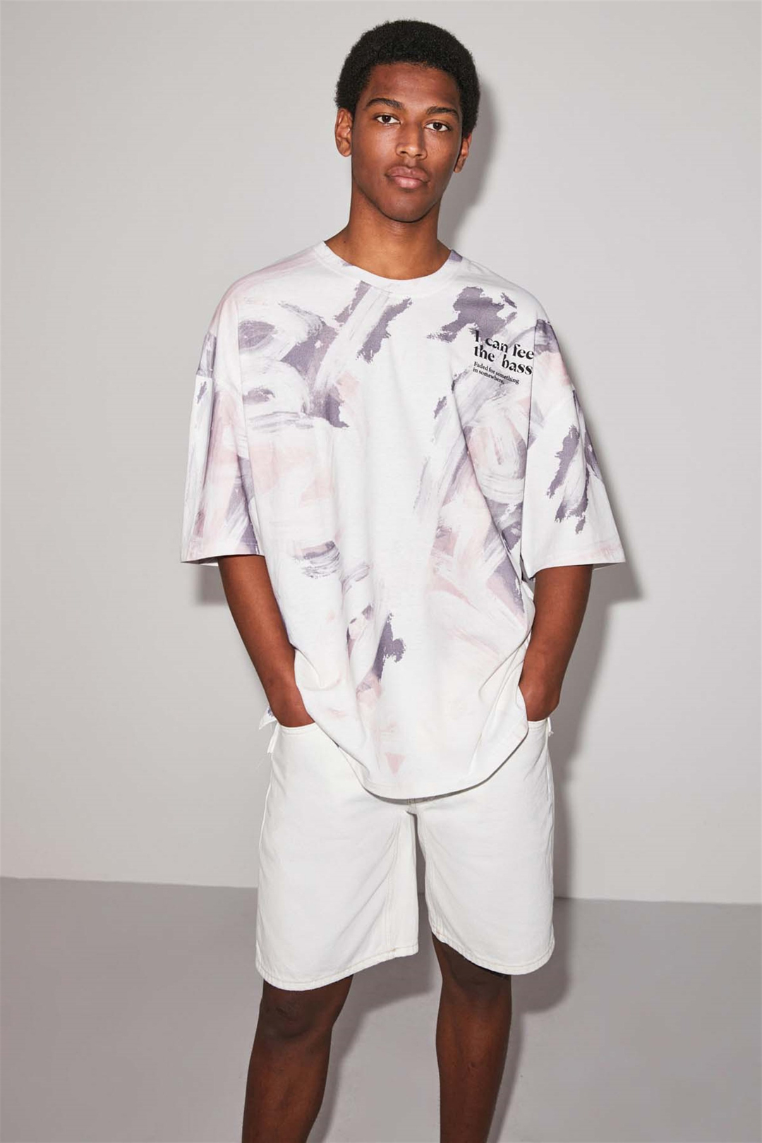 BASS Örme Oversize Pembe  T-Shirt