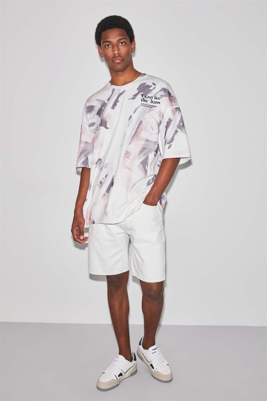 BASS Örme Oversize Pembe  T-Shirt