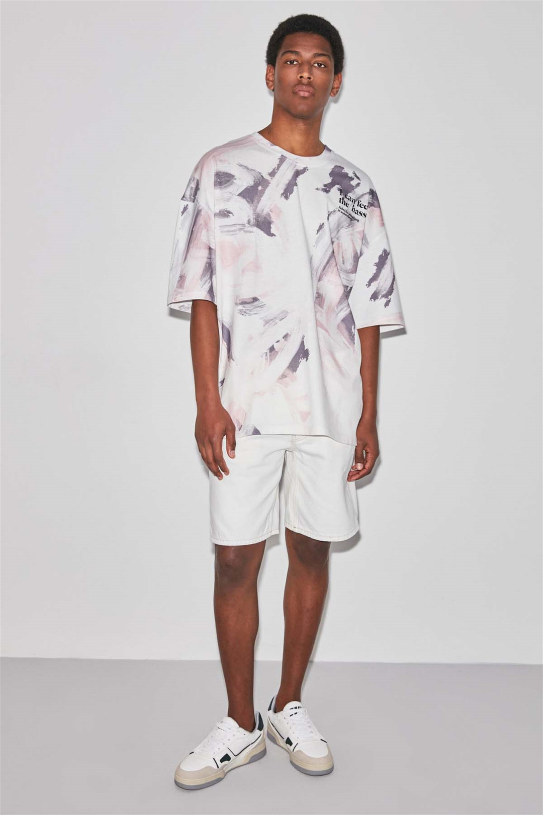 BASS Örme Oversize Pembe  T-Shirt