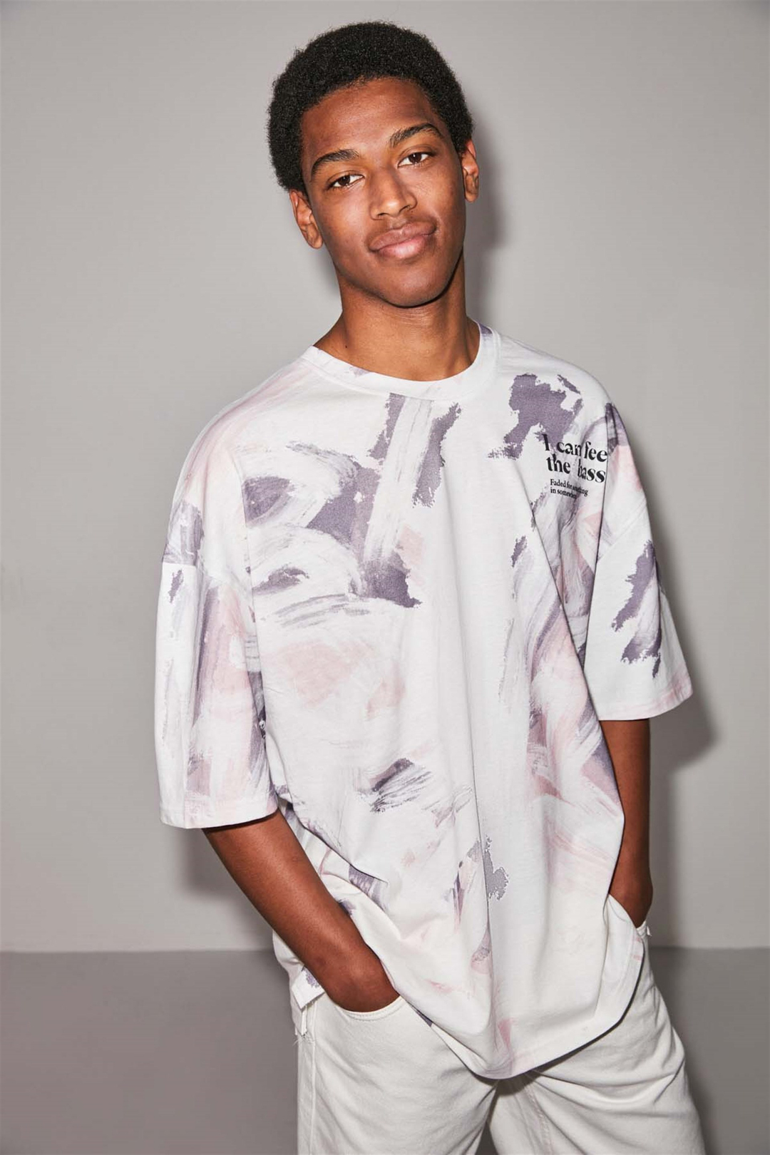 BASS Örme Oversize Pembe  T-Shirt