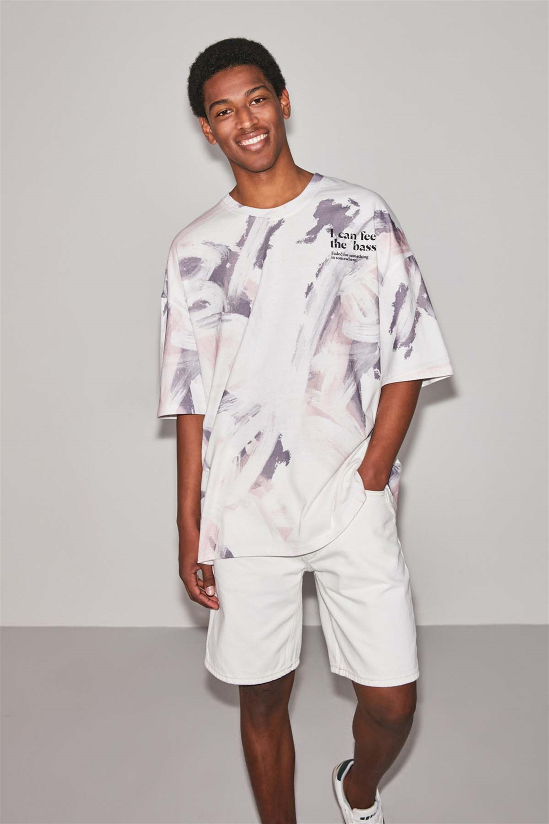 BASS Örme Oversize Pembe  T-Shirt