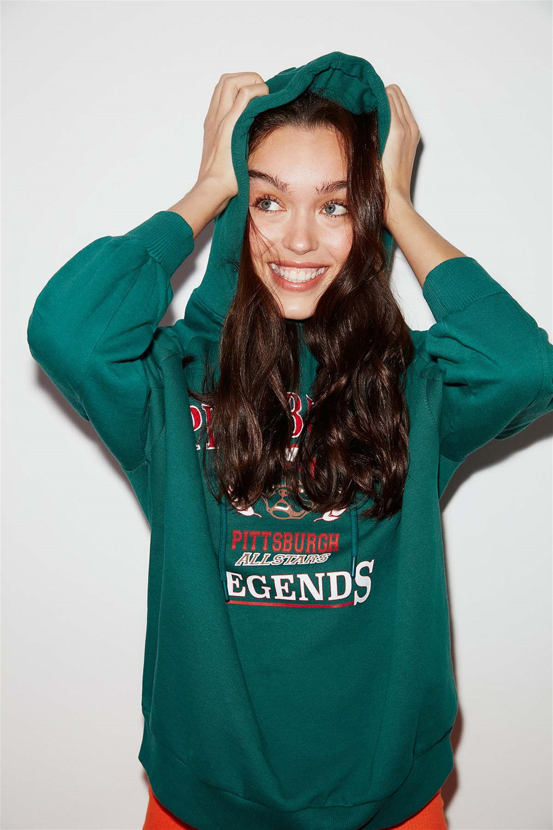BELVA Örme Oversize Yeşil  Sweatshirt
