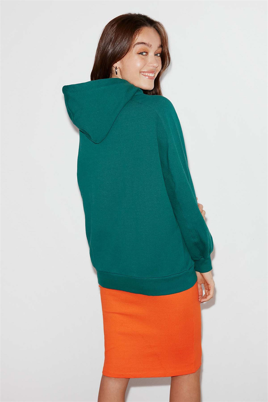 BELVA Örme Oversize Yeşil  Sweatshirt