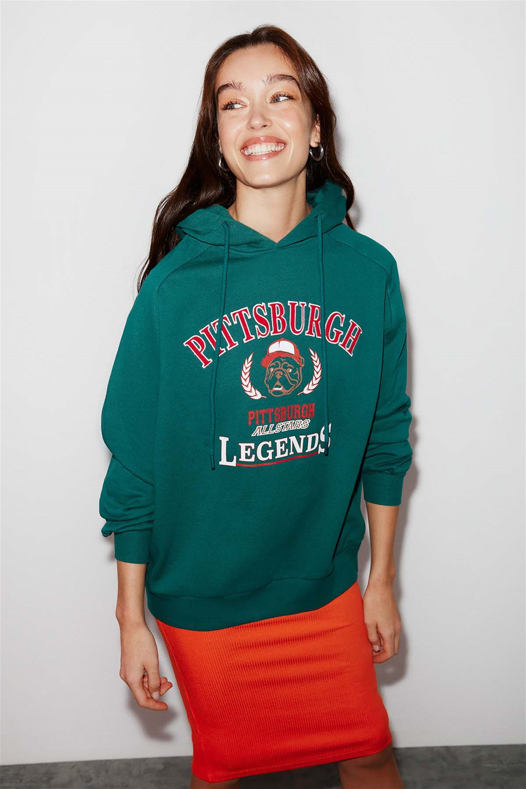 BELVA Örme Oversize Yeşil  Sweatshirt