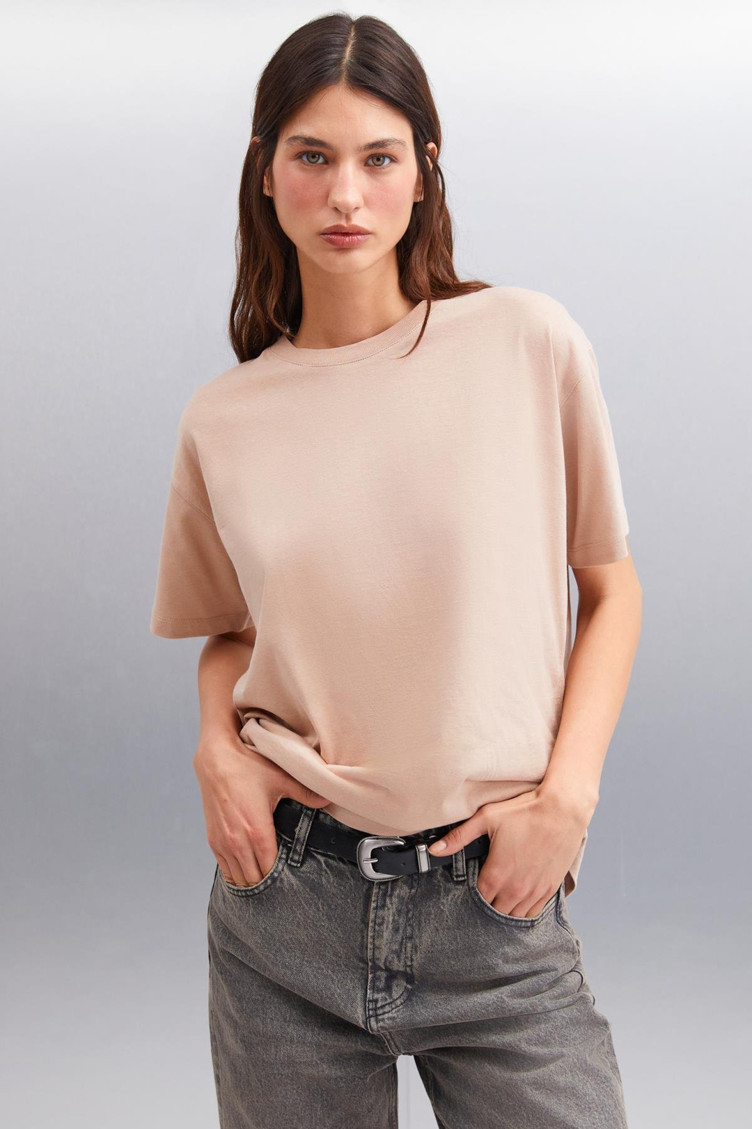 BETSY Basic Relaxed Vizon Tekli T-Shirt