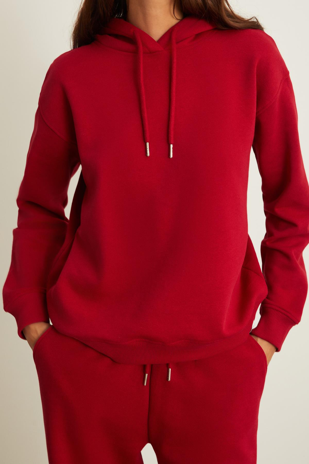BLERTA Regular Relaxed Kırmızı Tekli Sweatshirt