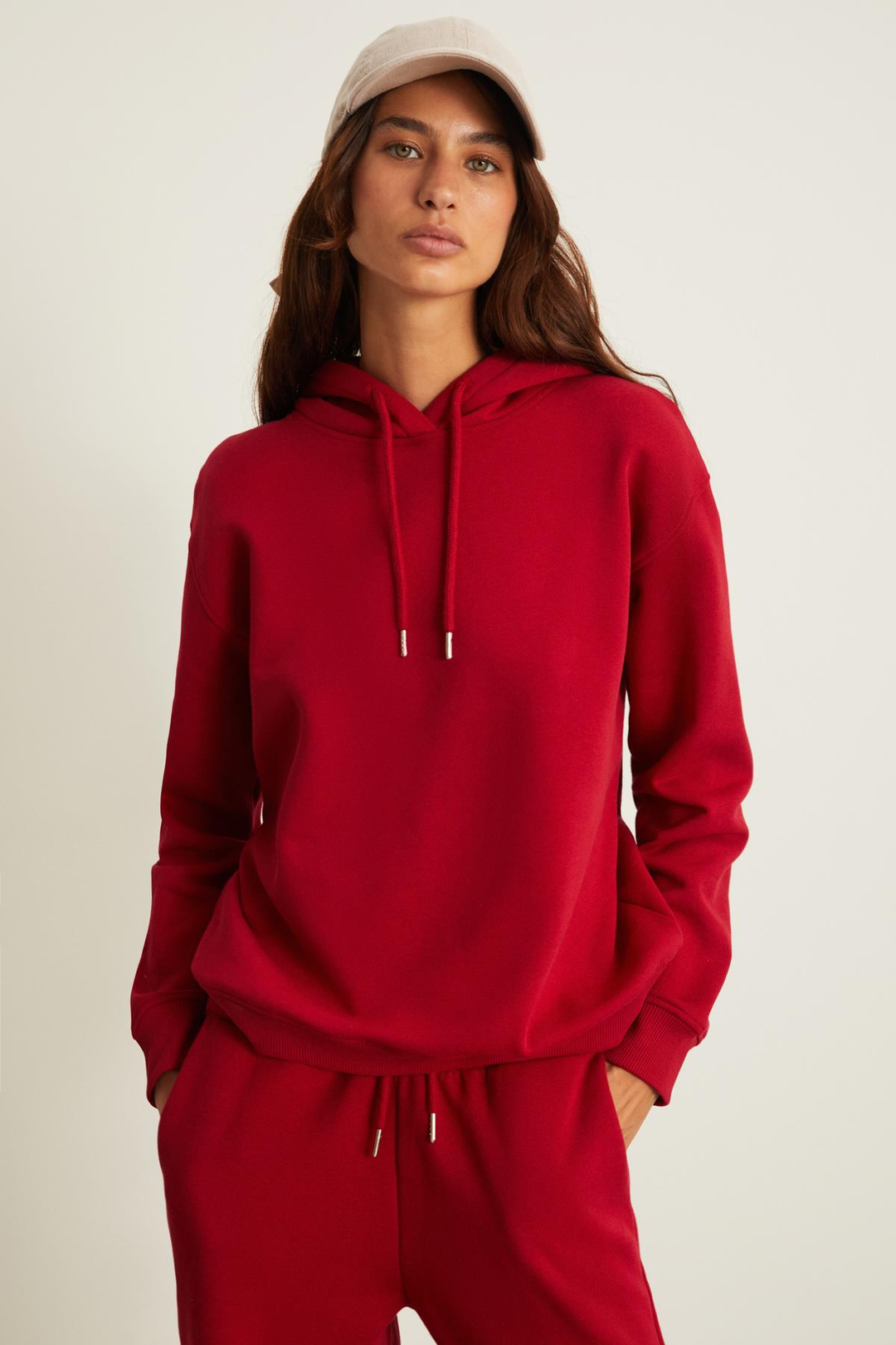BLERTA Regular Relaxed Kırmızı Tekli Sweatshirt