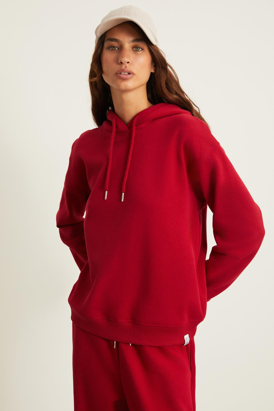 BLERTA Regular Relaxed Kırmızı Tekli Sweatshirt