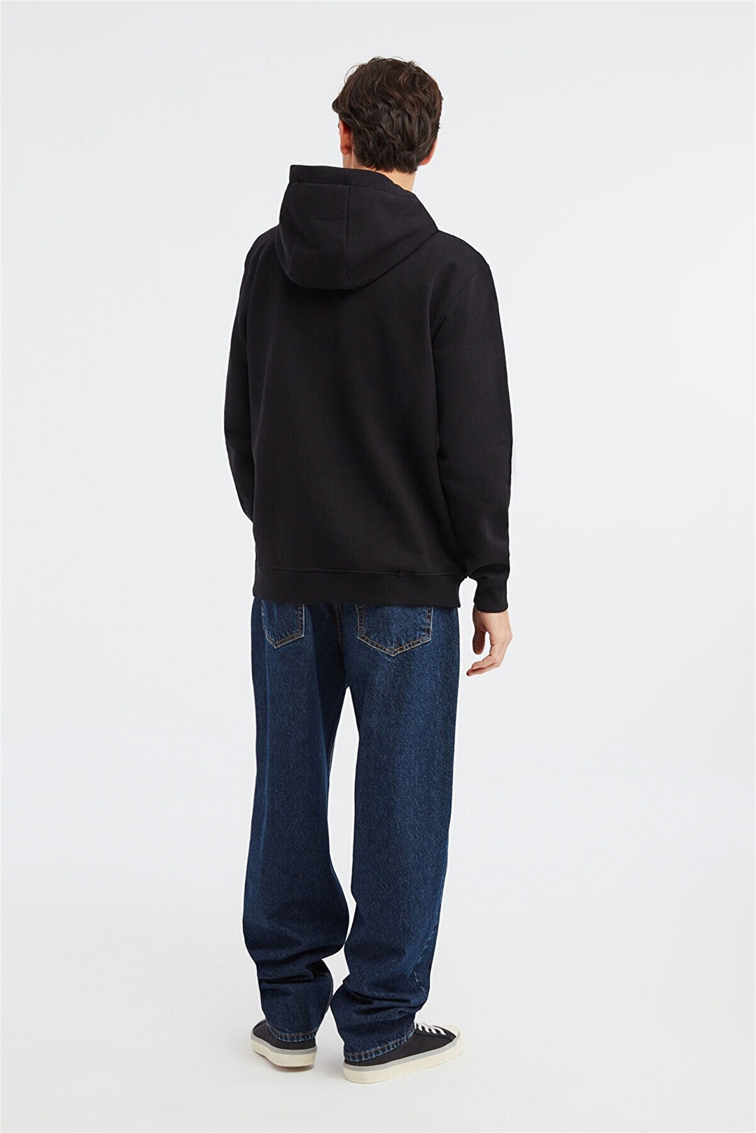 BLOCKOUT Erkek Siyah Baskılı Kapüşonlu Comfort Fit Sweatshirt