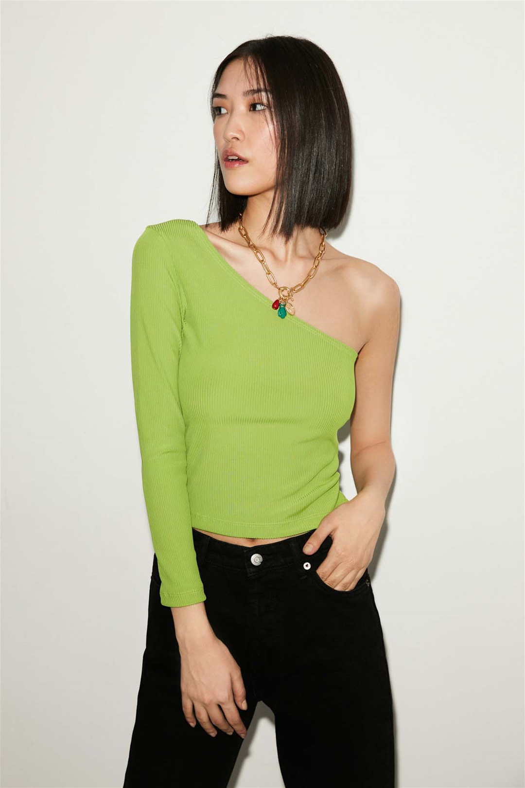 BLOOM Örme Slim Fit Yeşil  Bluz