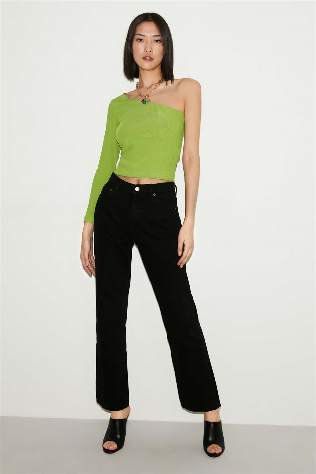BLOOM Örme Slim Fit Yeşil  Bluz