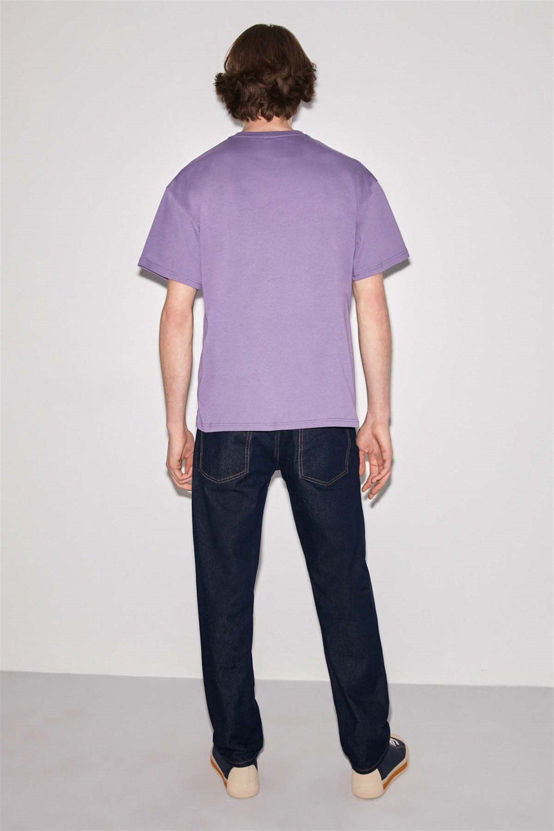 BLURRED Örme Oversize Mor  T-Shirt