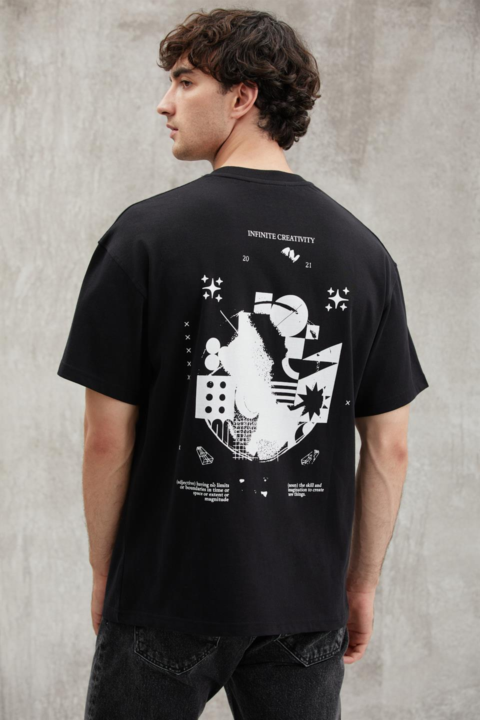 BOWEN  Relaxed Siyah Tekli T-Shirt