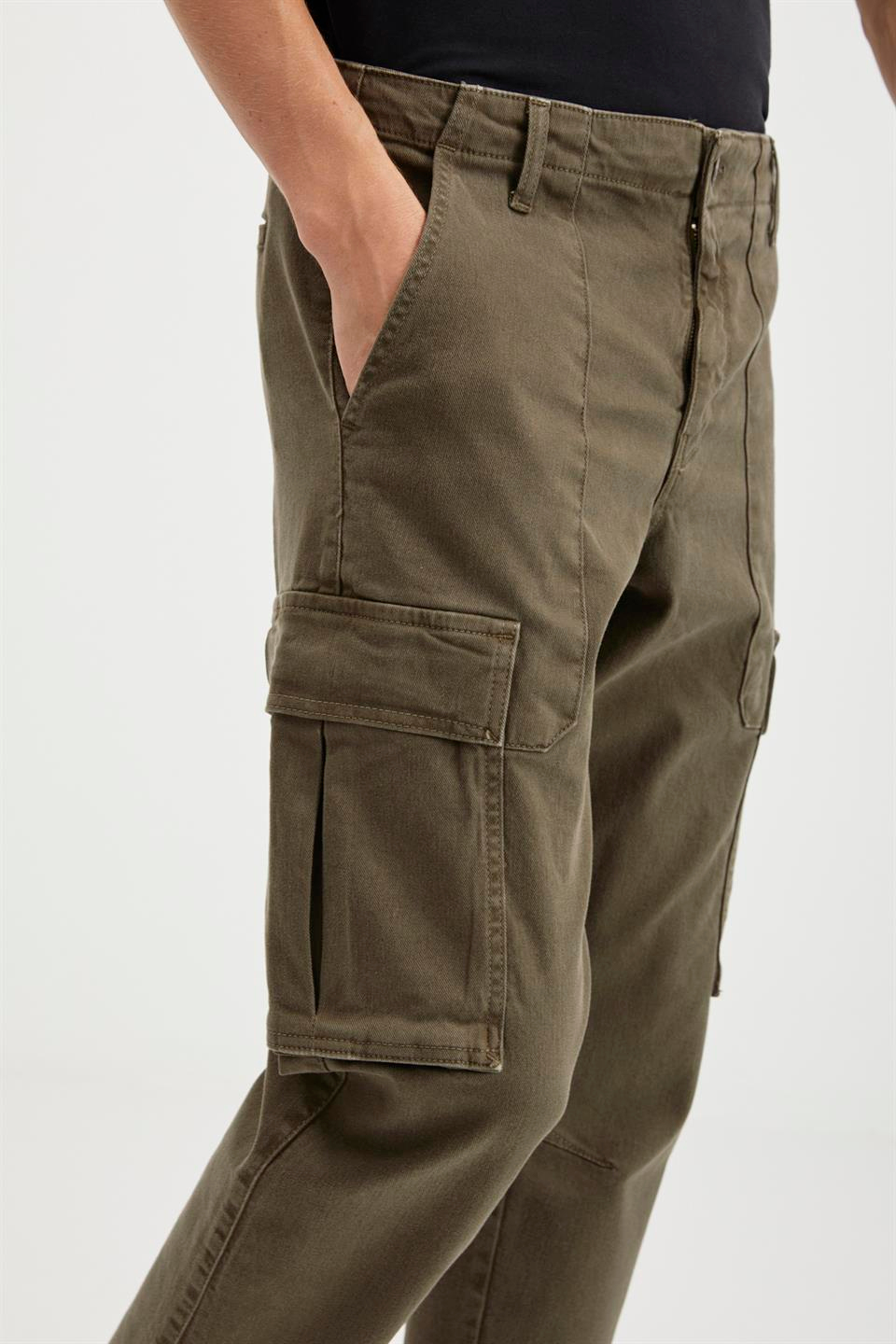 BRANDO Basic Relaxed Haki Tekli Jeans