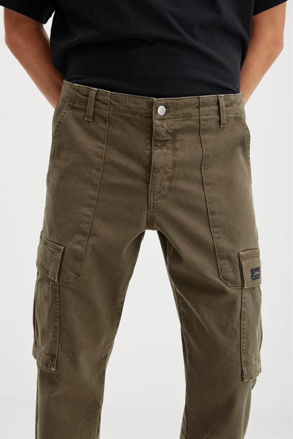 BRANDO Basic Relaxed Haki Tekli Jeans