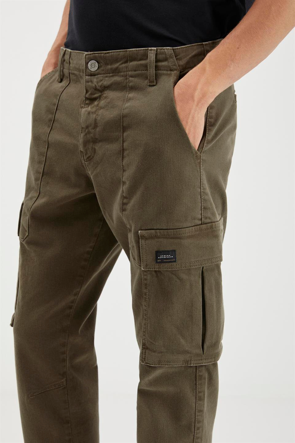 BRANDO Basic Relaxed Haki Tekli Jeans