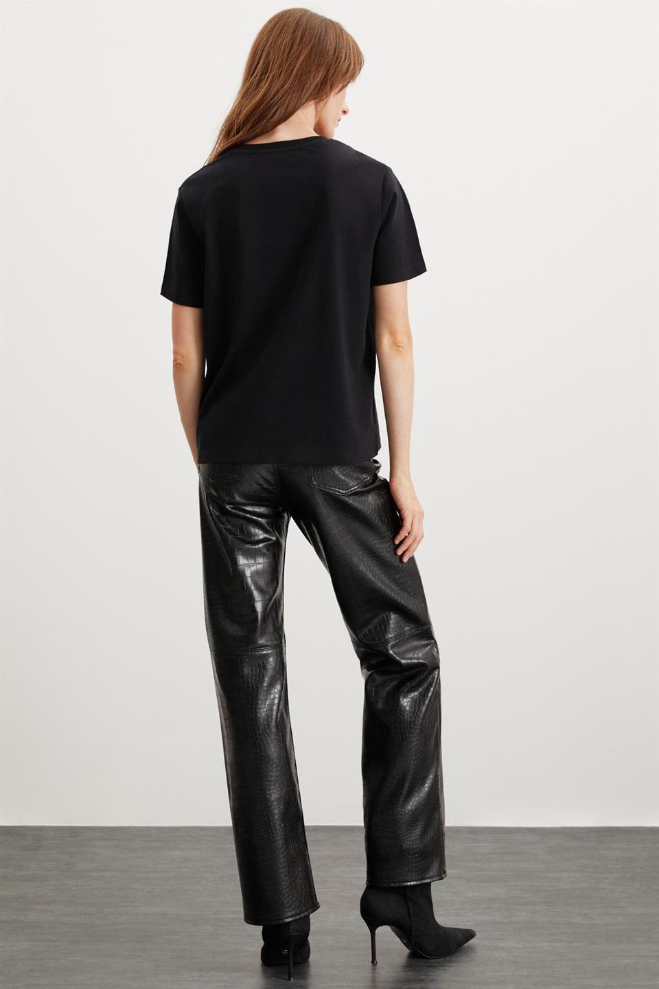 BRIANN  Regular Siyah Tekli T-Shirt