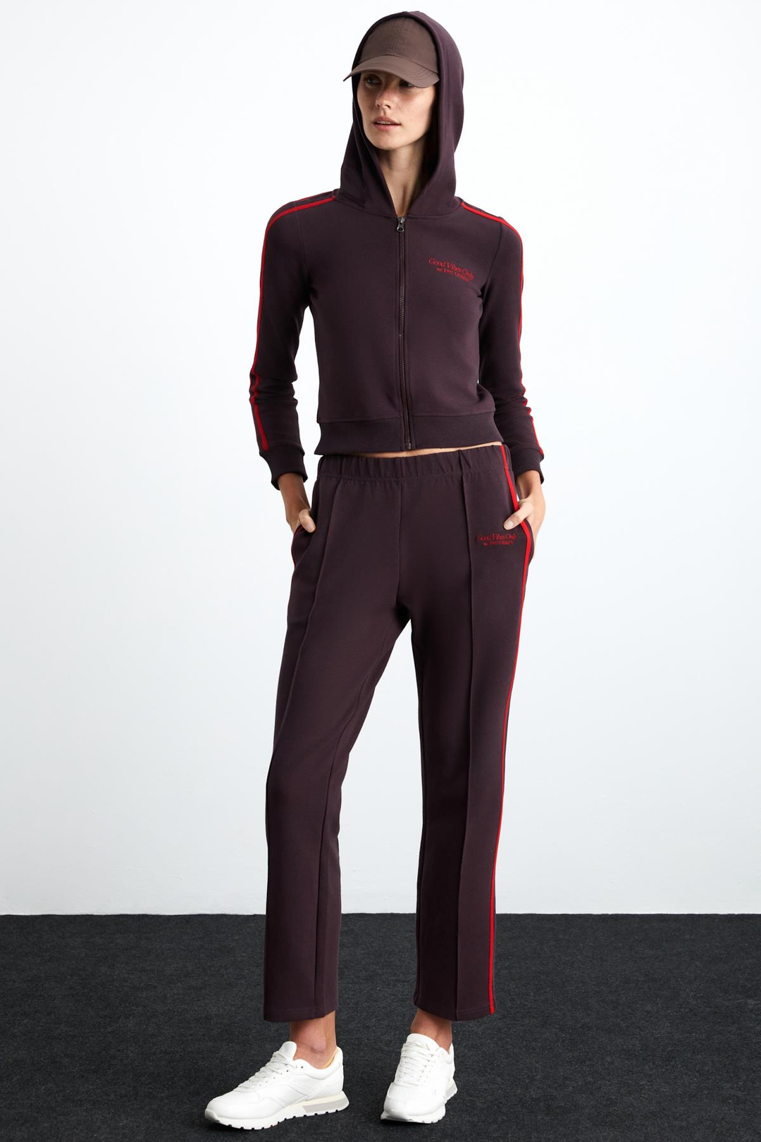 BRISEIS Kadın Pamuk-Polyester Mor Hoodie