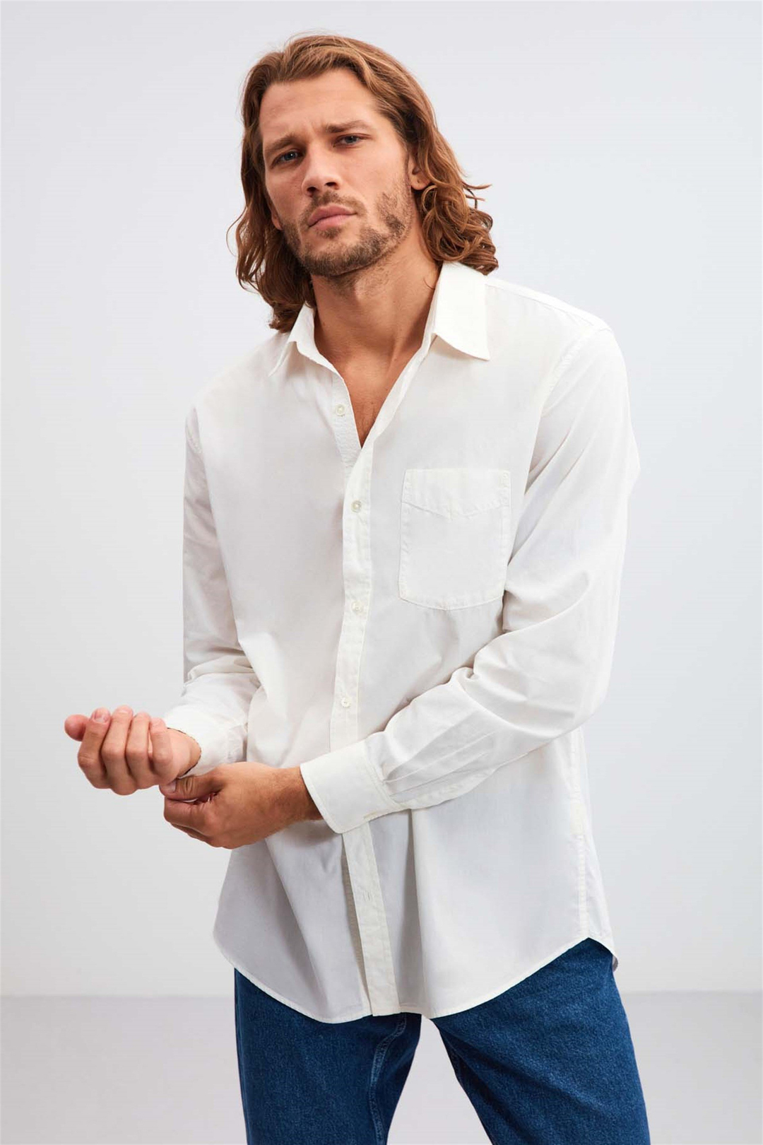 BRİTT Poplin Regular Fit Beyaz  Gömlek