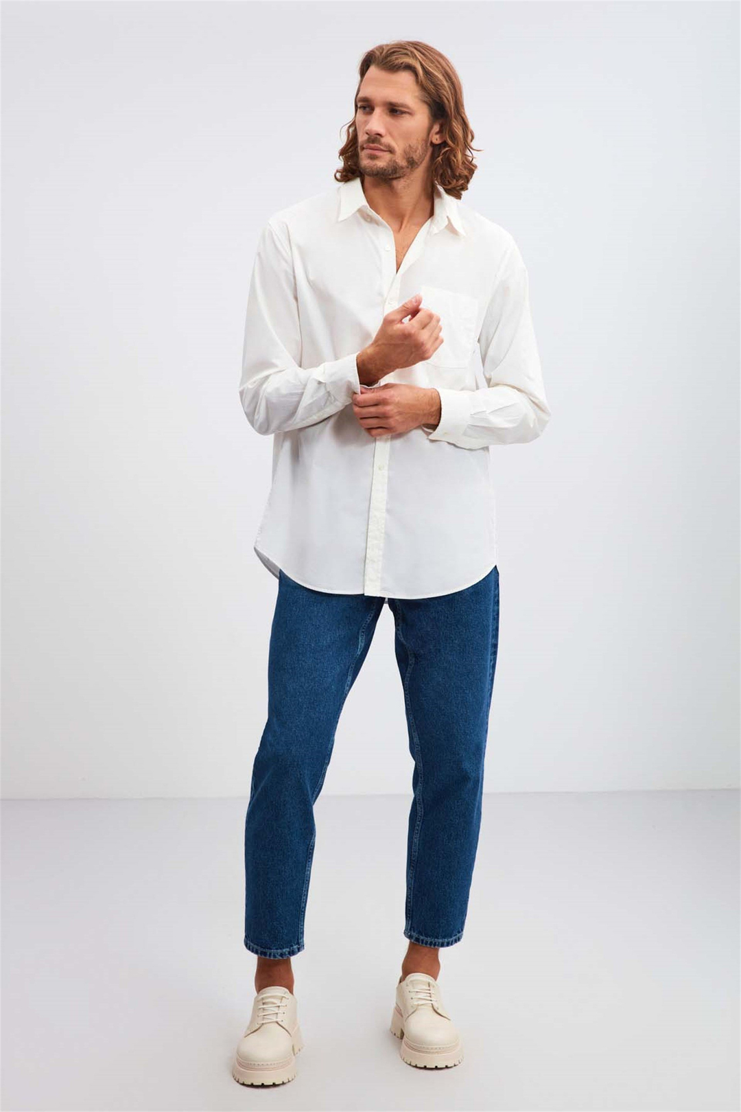 BRİTT Poplin Regular Fit Beyaz  Gömlek