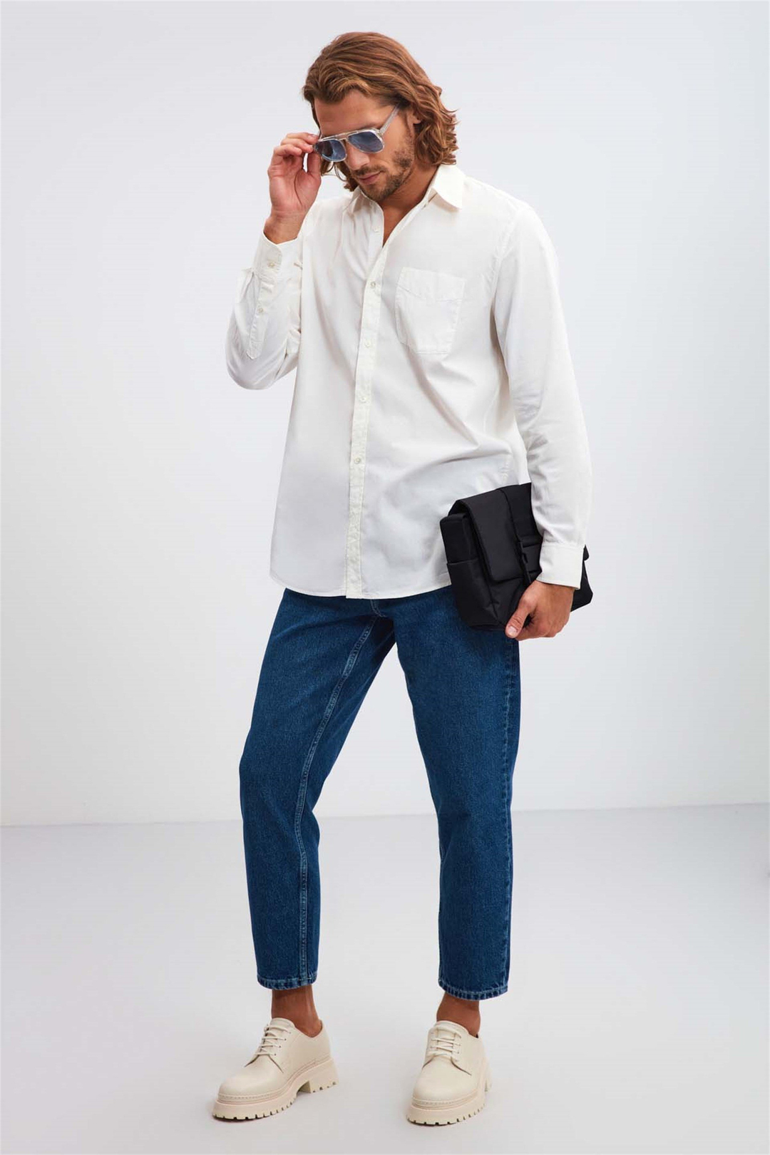 BRİTT Poplin Regular Fit Beyaz  Gömlek