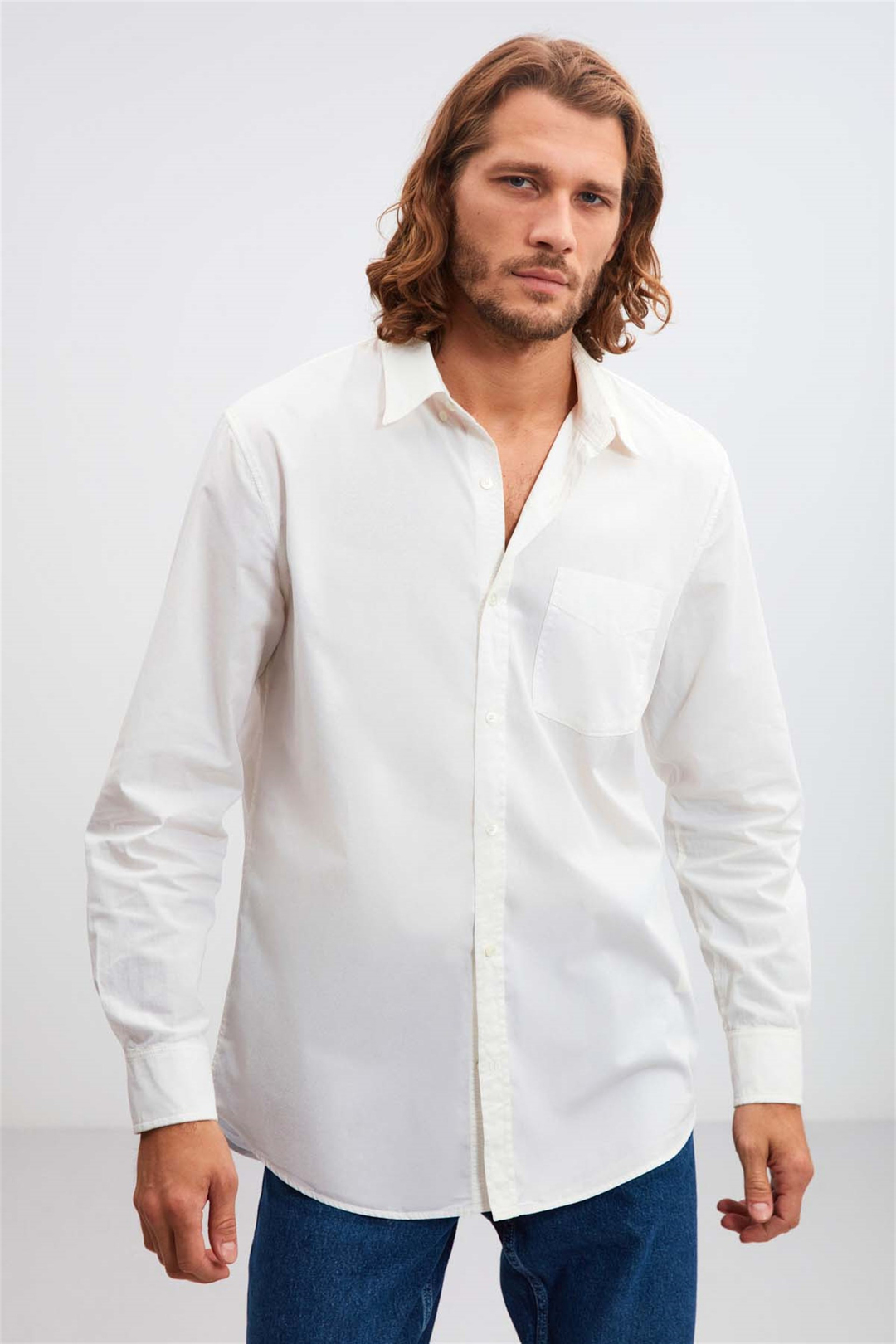 BRİTT Poplin Regular Fit Beyaz  Gömlek