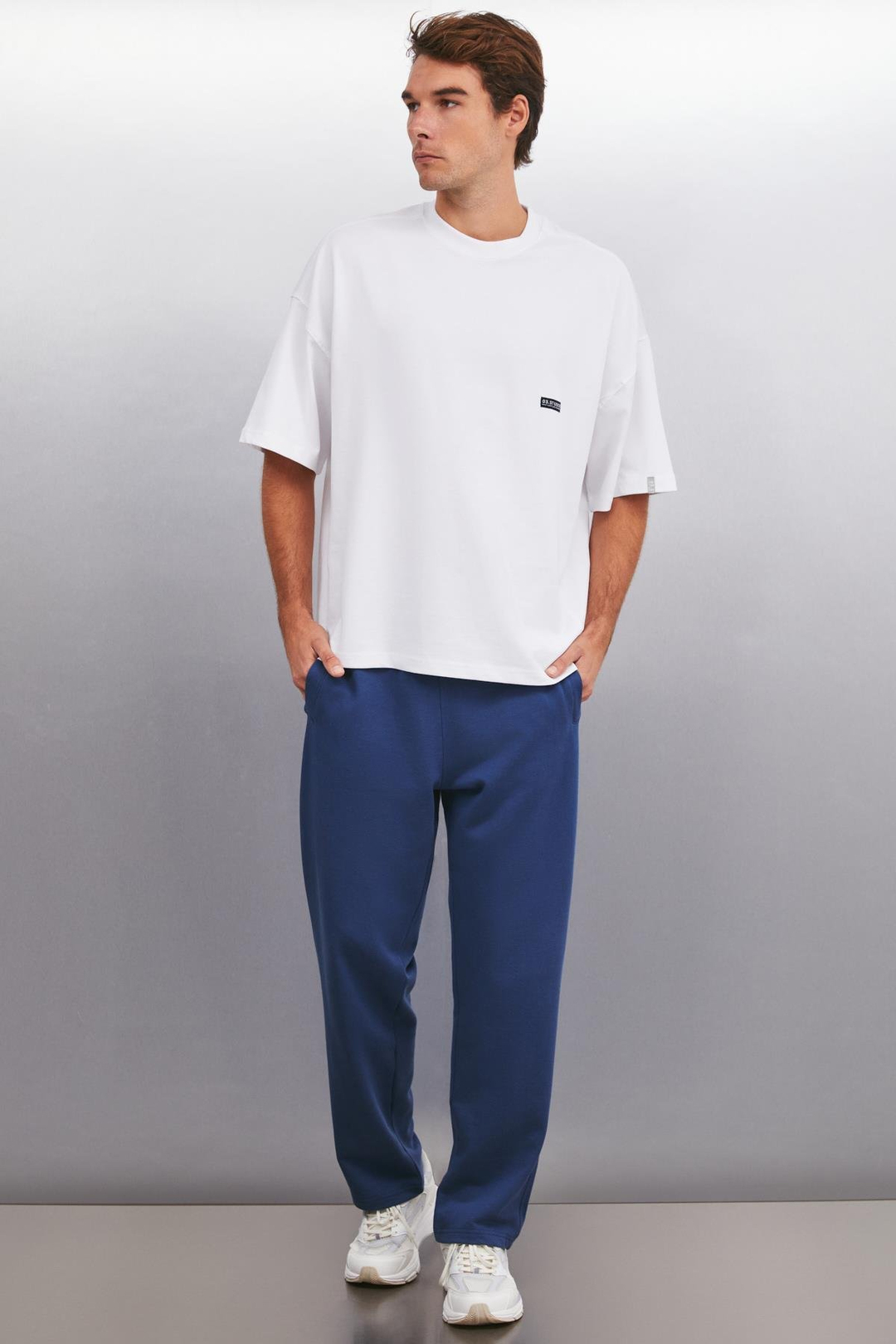 BRYCE   Koyu Mavi Tekli Eşofman Altı