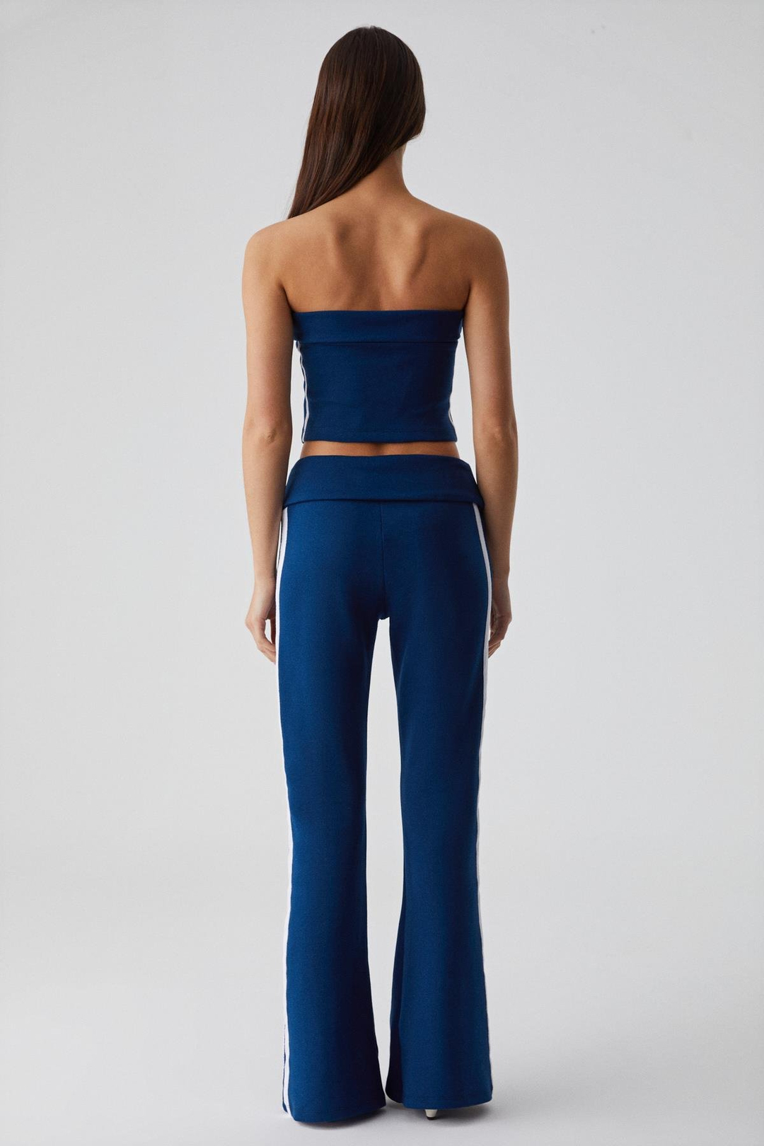 BURGE Kadın Yakasız Kolsuz Slim Şeritli Lacivert Büstiyer