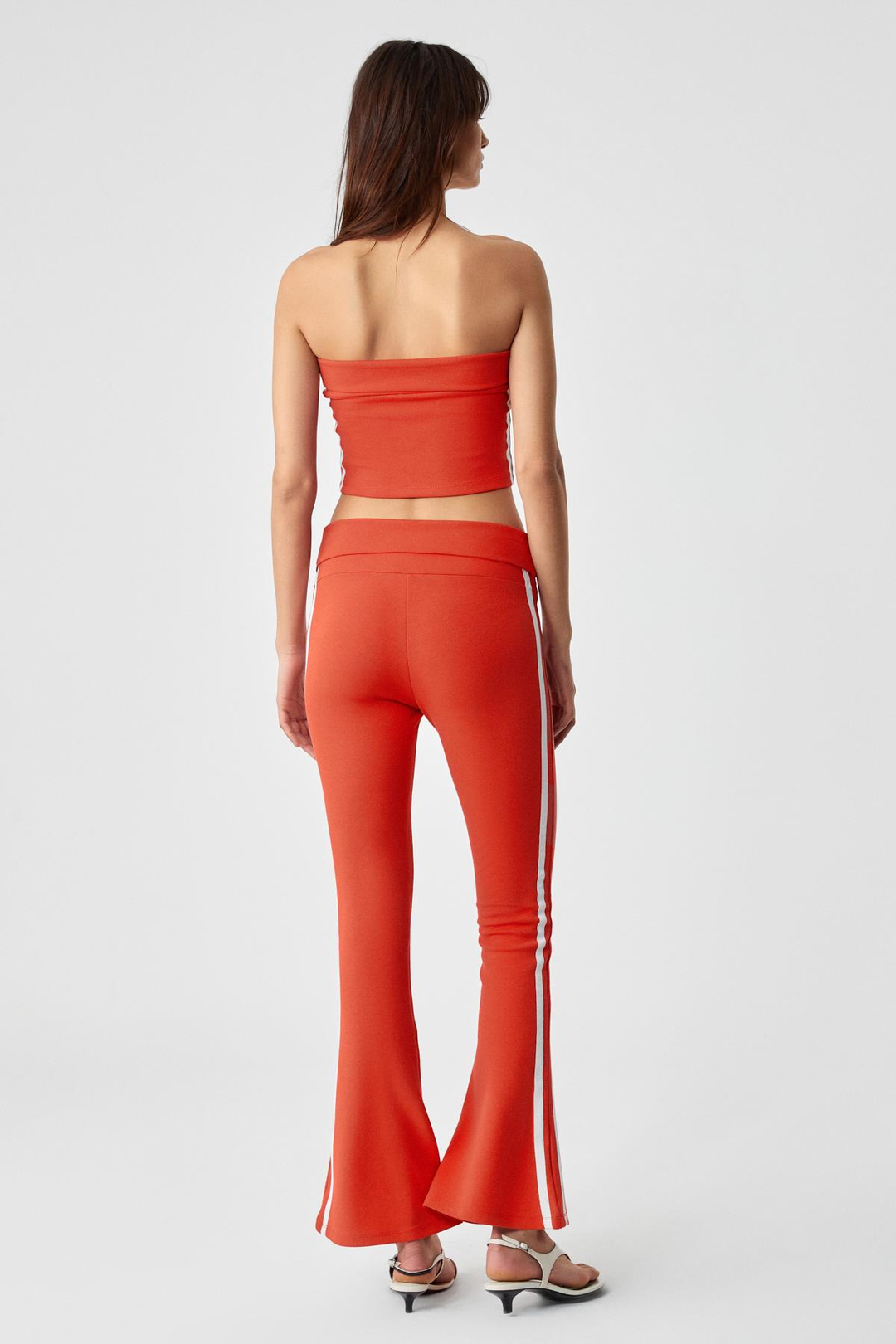 BURGE Kadın Yakasız Kolsuz Slim Şeritli Kırmızı Büstiyer