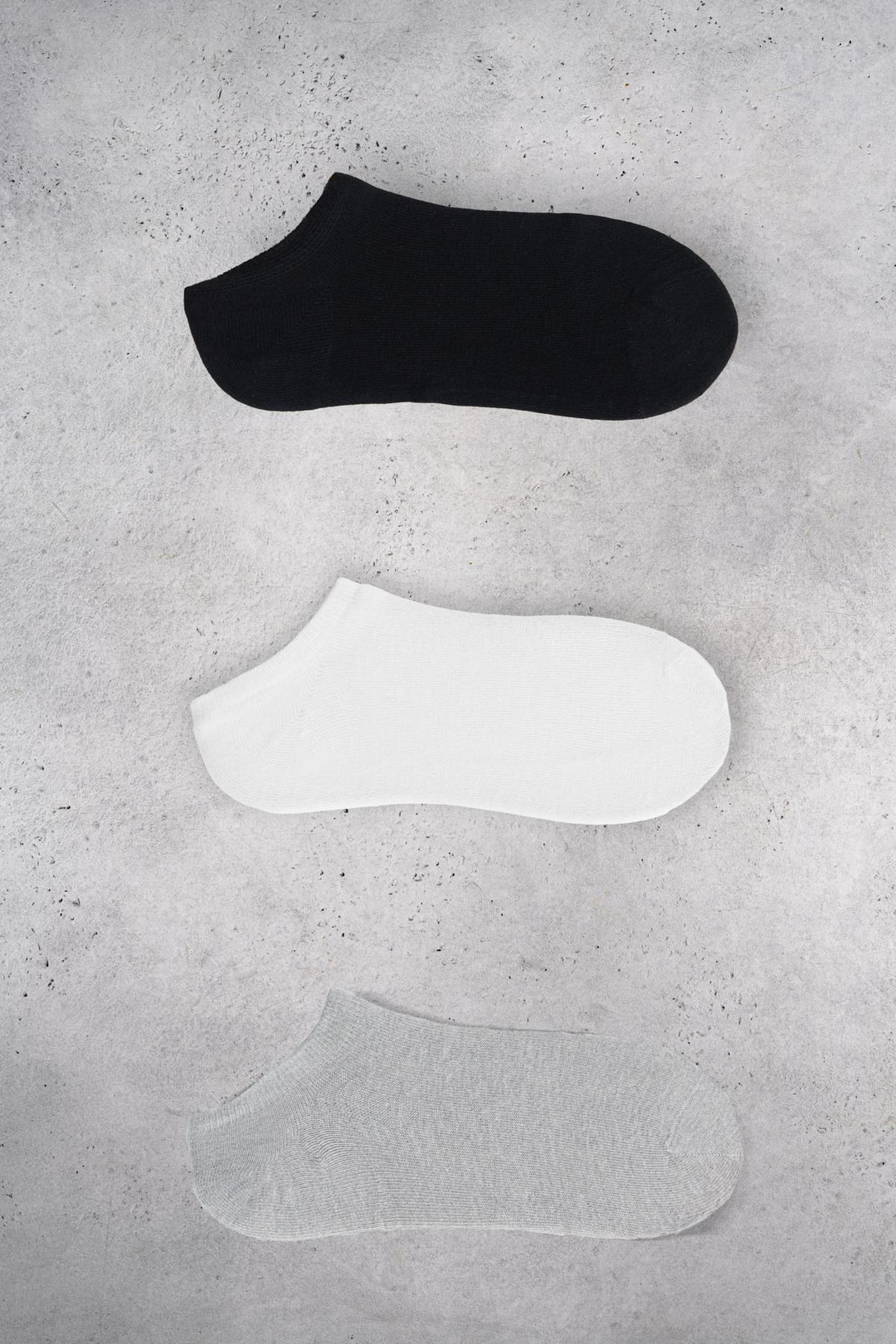 CAIT Düz Bamboo Kadın Yürüyüş Patik Siyah - Beyaz - Grimelanj Çorap