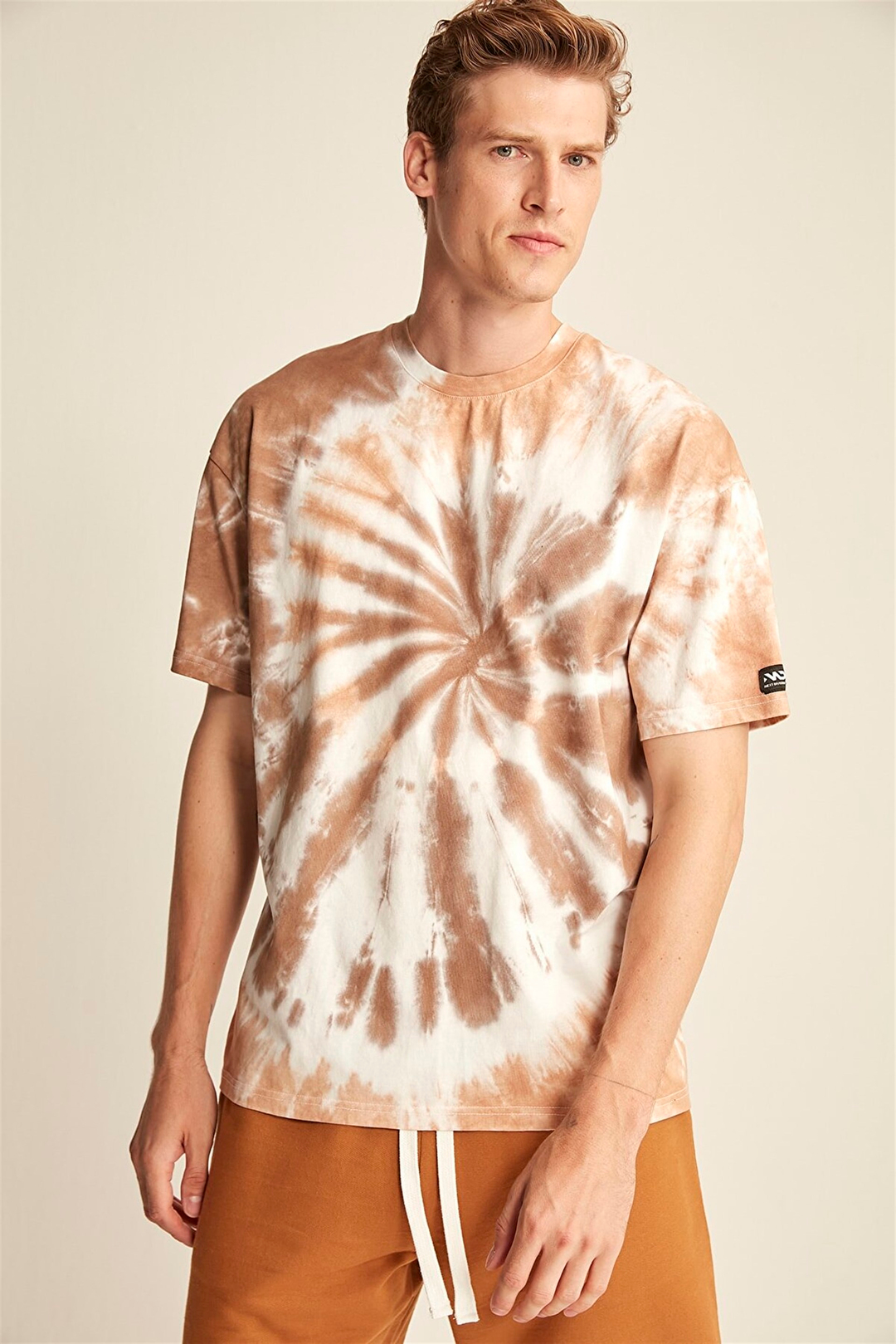 CAST Erkek Kahverengi Batik Yuvarlak Yaka Regular Fit T-Shirt