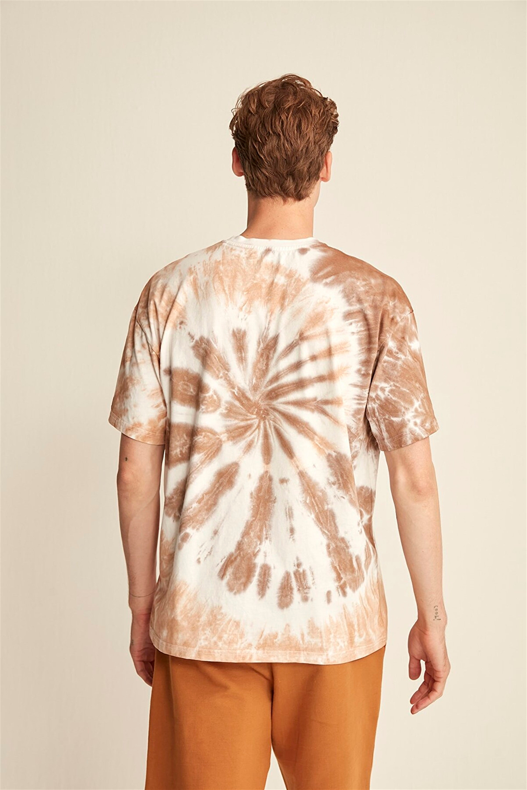 CAST Erkek Kahverengi Batik Yuvarlak Yaka Regular Fit T-Shirt