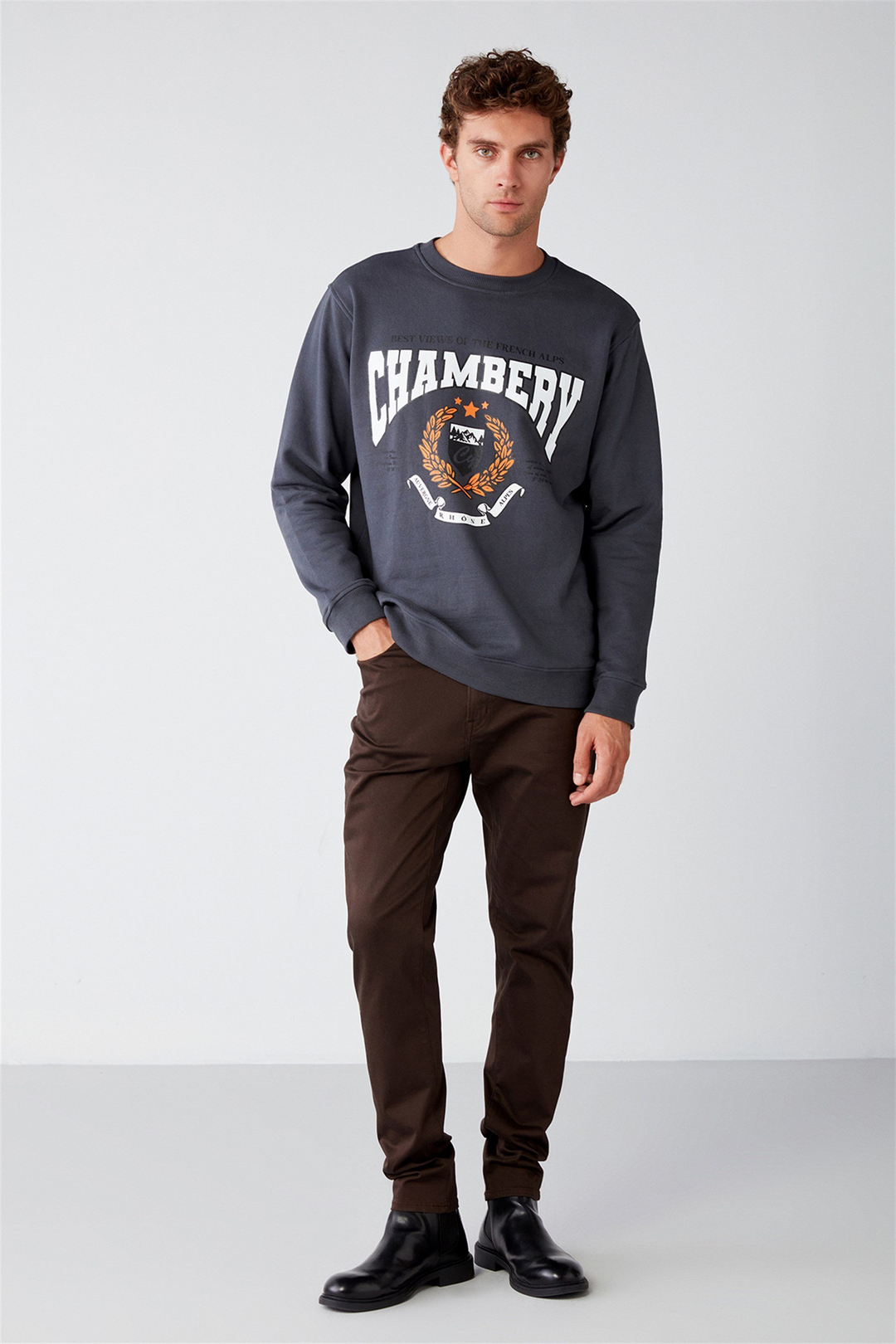 CHAMBERY Örme Relaxed Antrasit  Sweatshirt
