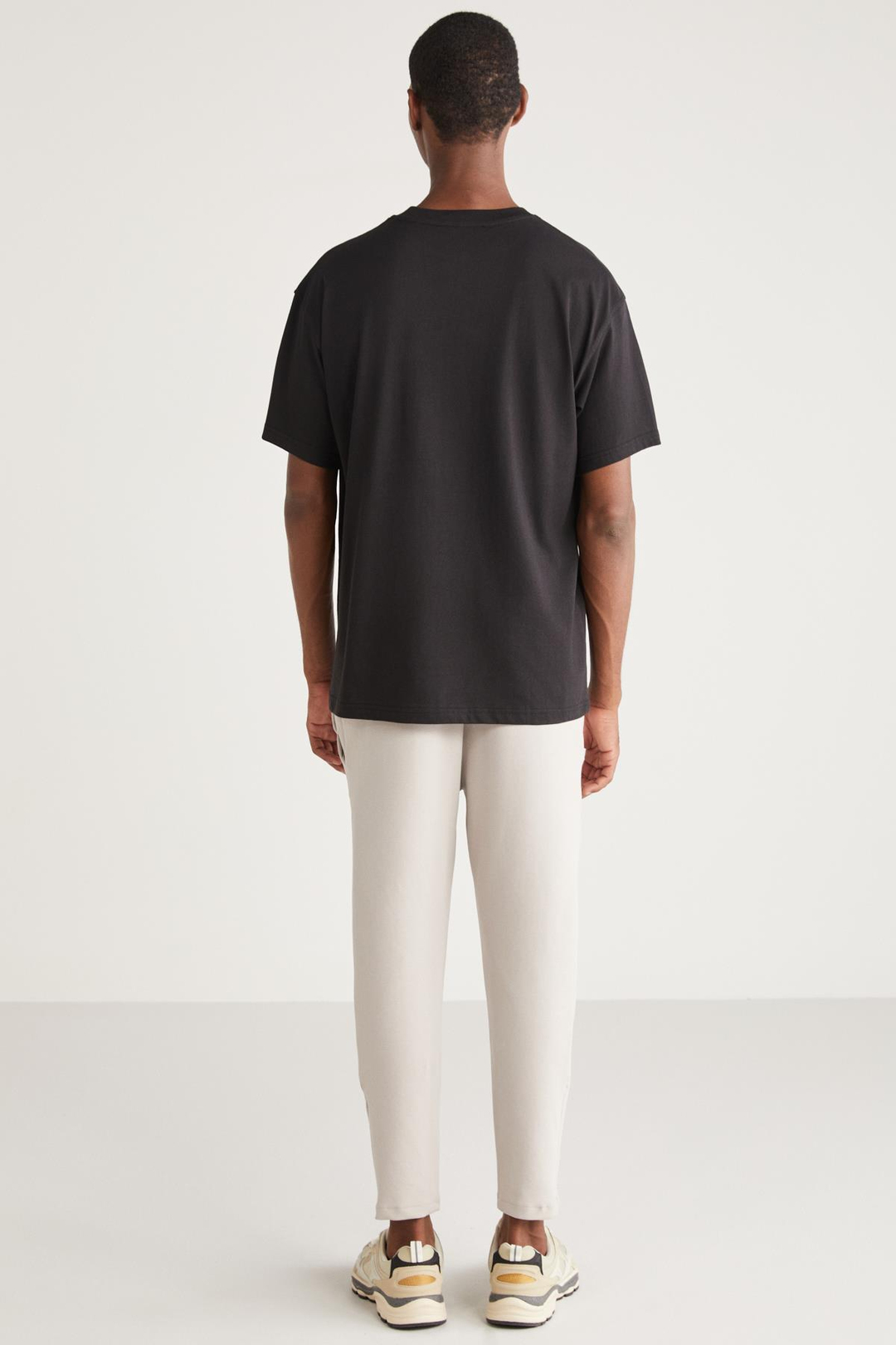COLLİN Basic Oversize Siyah Tekli T-Shirt