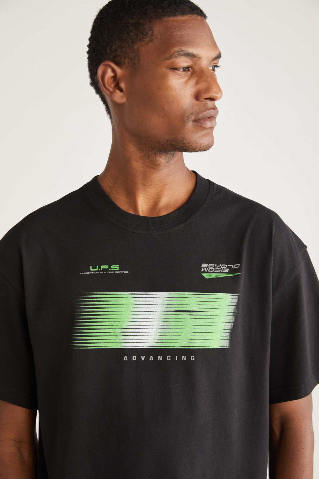 COLLİN Basic Oversize Siyah Tekli T-Shirt