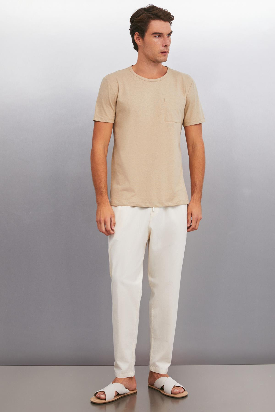 CONNER  Oversize Bej Tekli T-Shirt