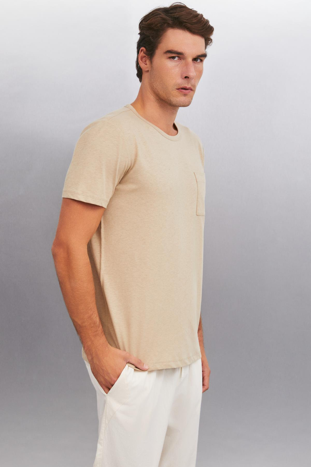 CONNER  Oversize Bej Tekli T-Shirt