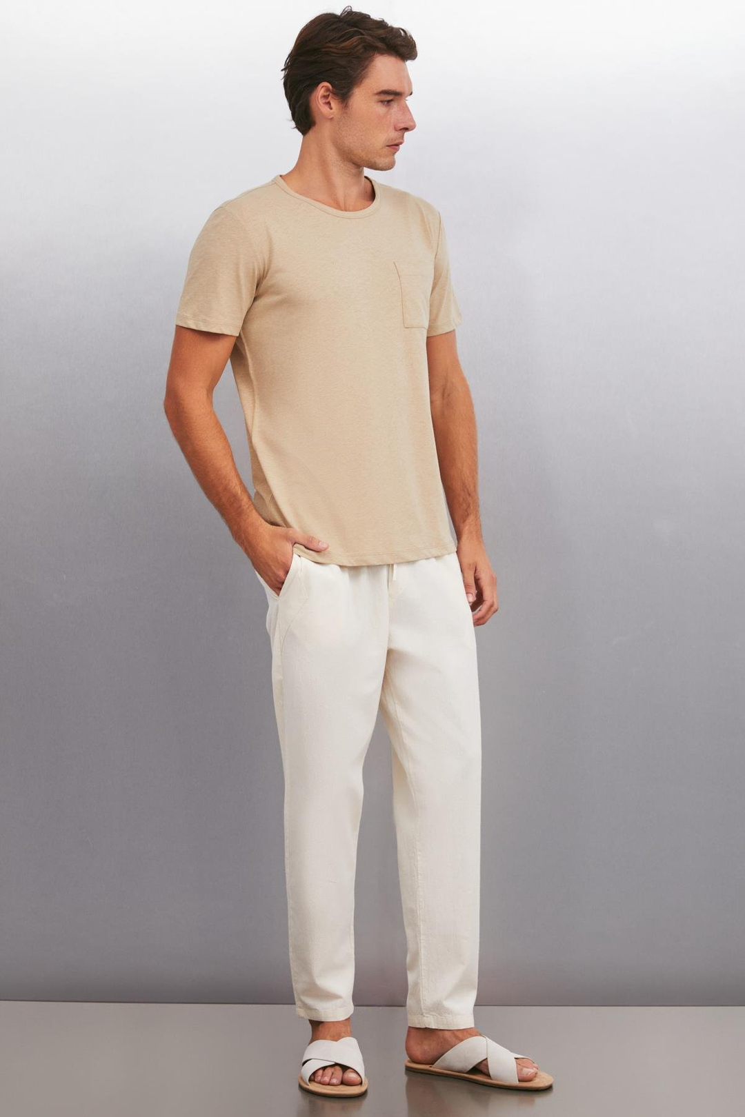 CONNER  Oversize Bej Tekli T-Shirt