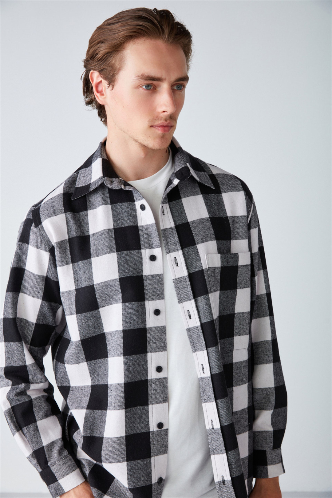 CULLEN Dokuma Oversize Fit Beyaz  Gömlek