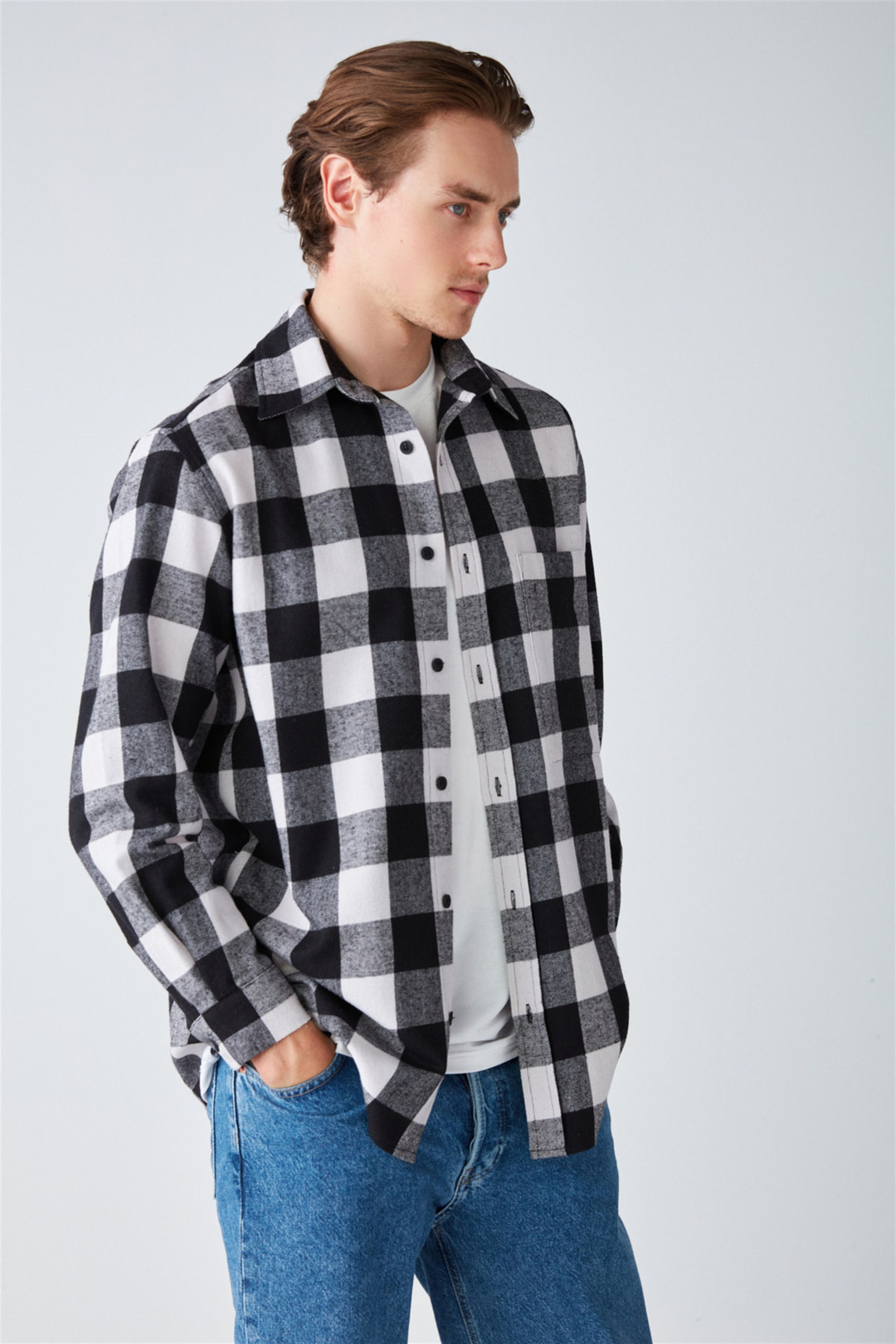 CULLEN Dokuma Oversize Fit Beyaz  Gömlek
