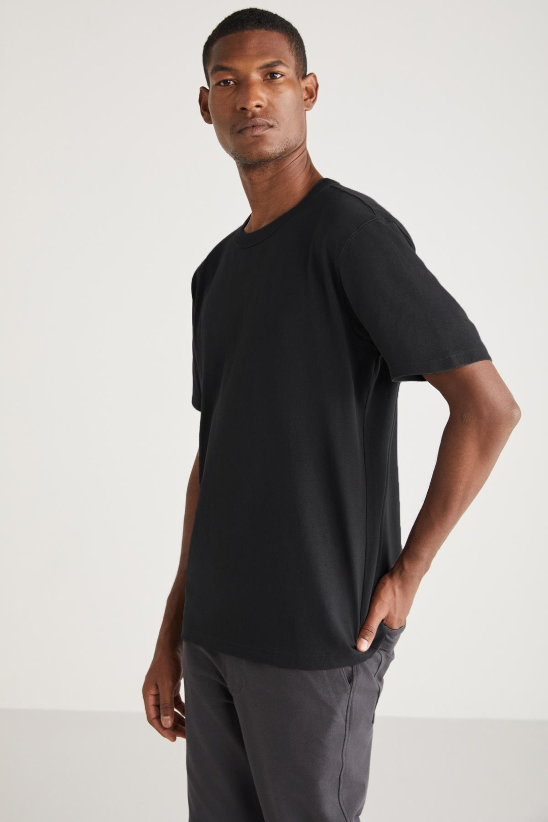 CURTİS Basic Relaxed Siyah Tekli T-Shirt