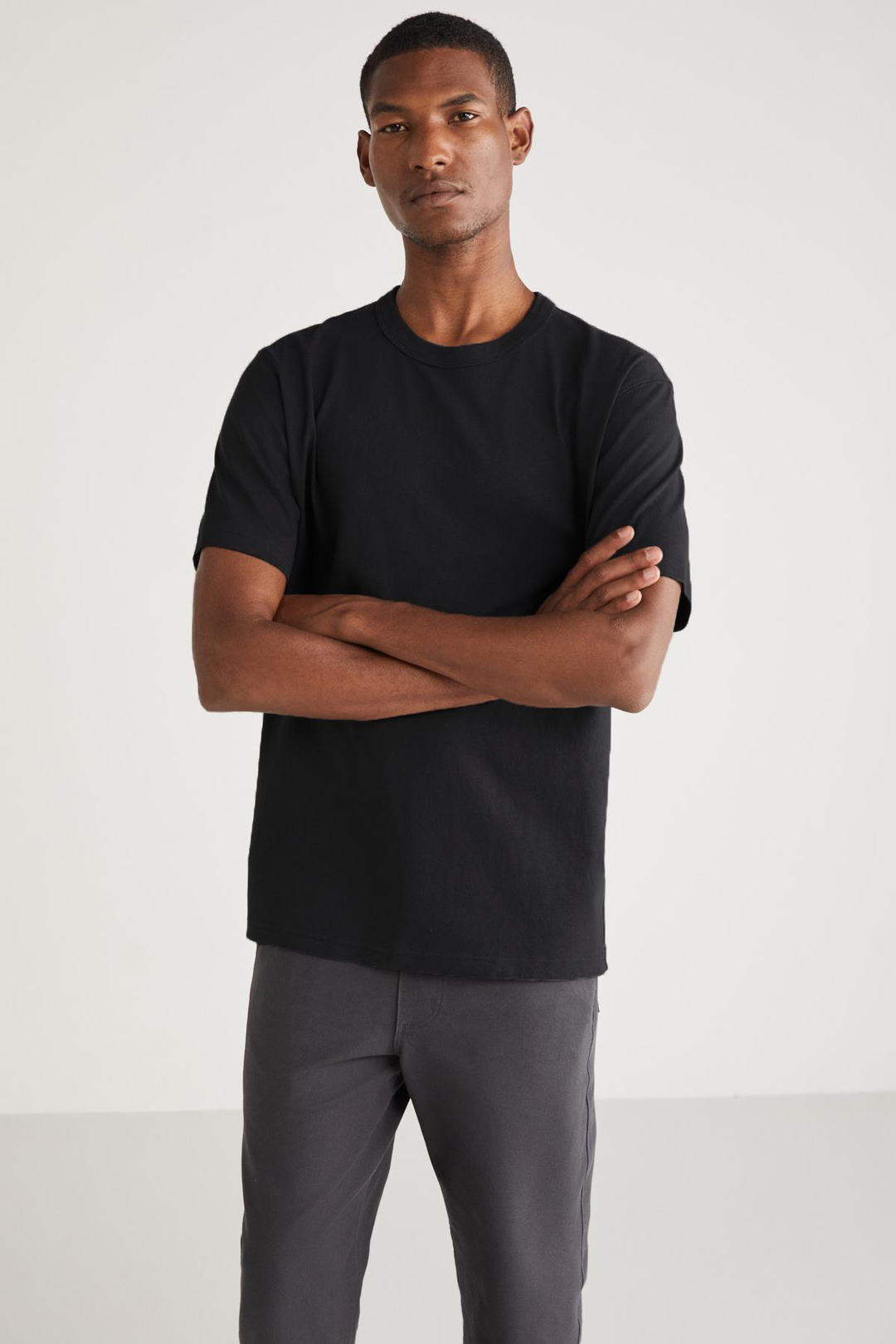 CURTİS Basic Relaxed Siyah Tekli T-Shirt