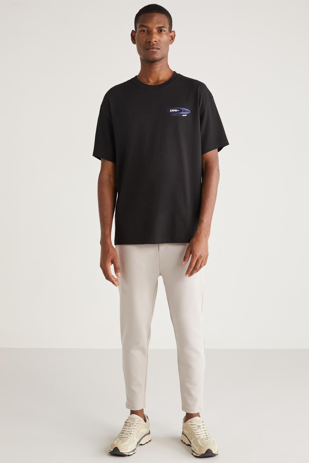 DALTON Basic Oversize Siyah Tekli T-Shirt
