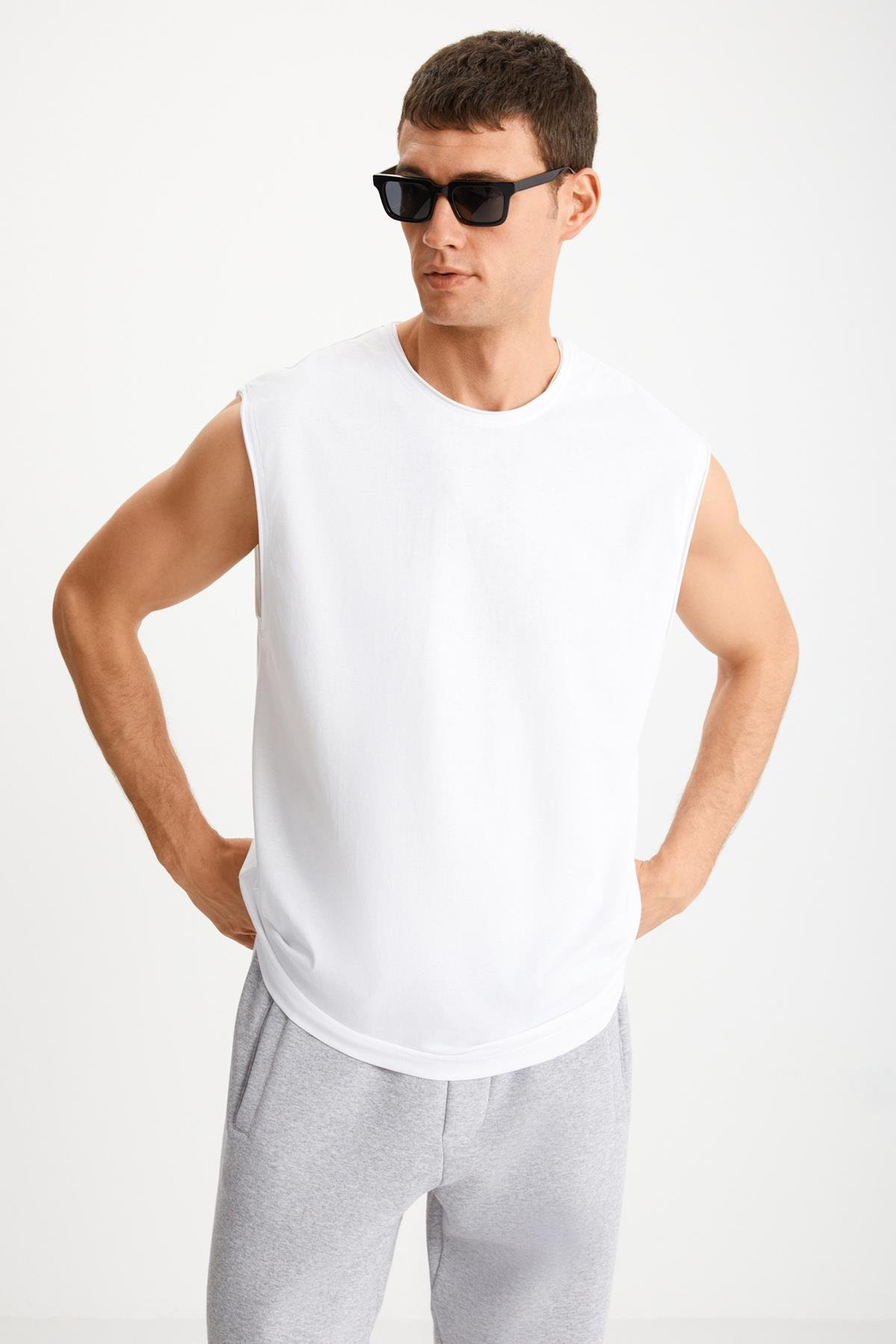 DANTE  Oversize Beyaz Tekli T-Shirt