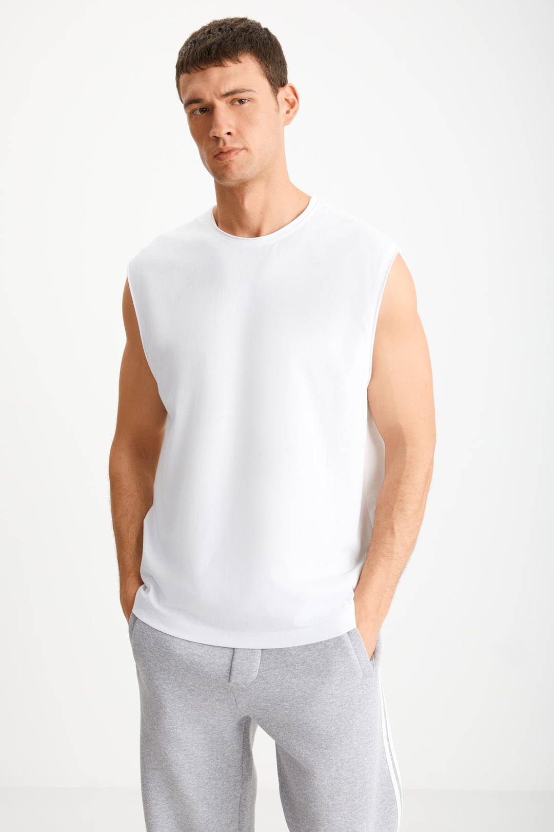 DANTE  Oversize Beyaz Tekli T-Shirt