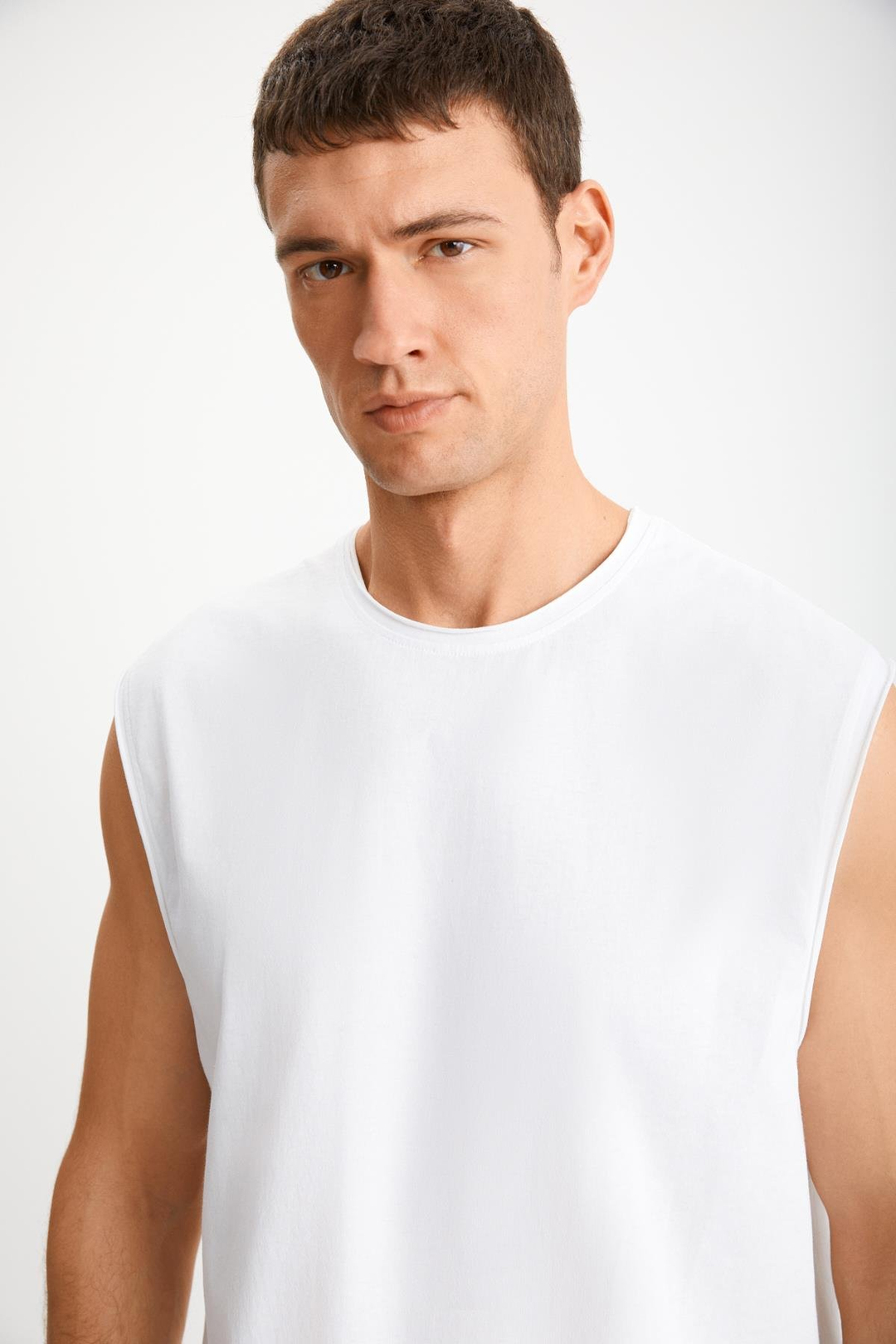 DANTE  Oversize Beyaz Tekli T-Shirt