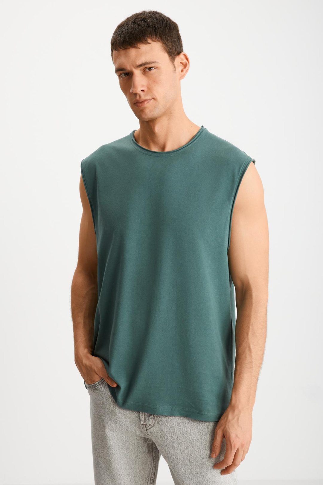 DANTE  Oversize Petrol Yeşili Tekli T-Shirt