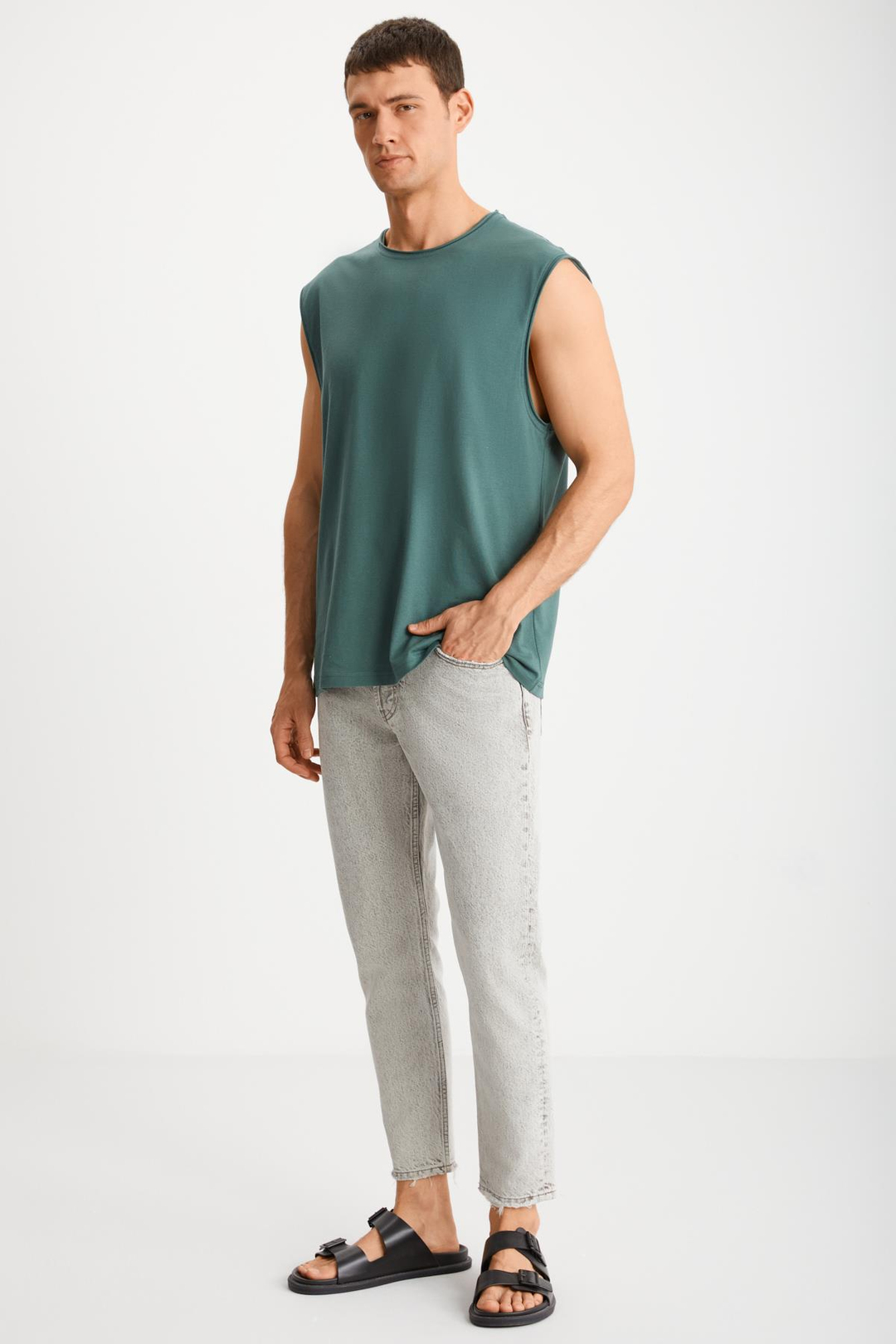 DANTE  Oversize Petrol Yeşili Tekli T-Shirt
