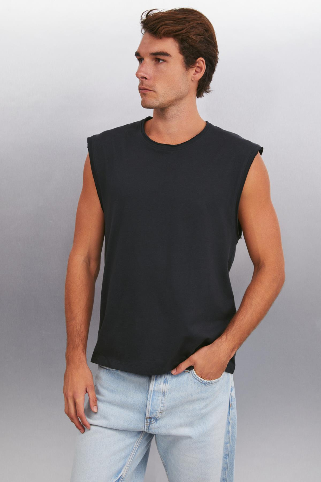 DANTE  Oversize Siyah Tekli T-Shirt
